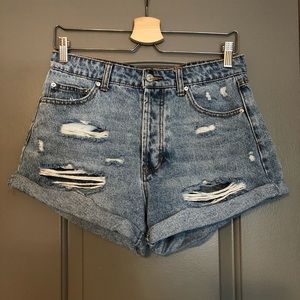 Forever 21 Cuffed Distressed Denim Shorts, 28
